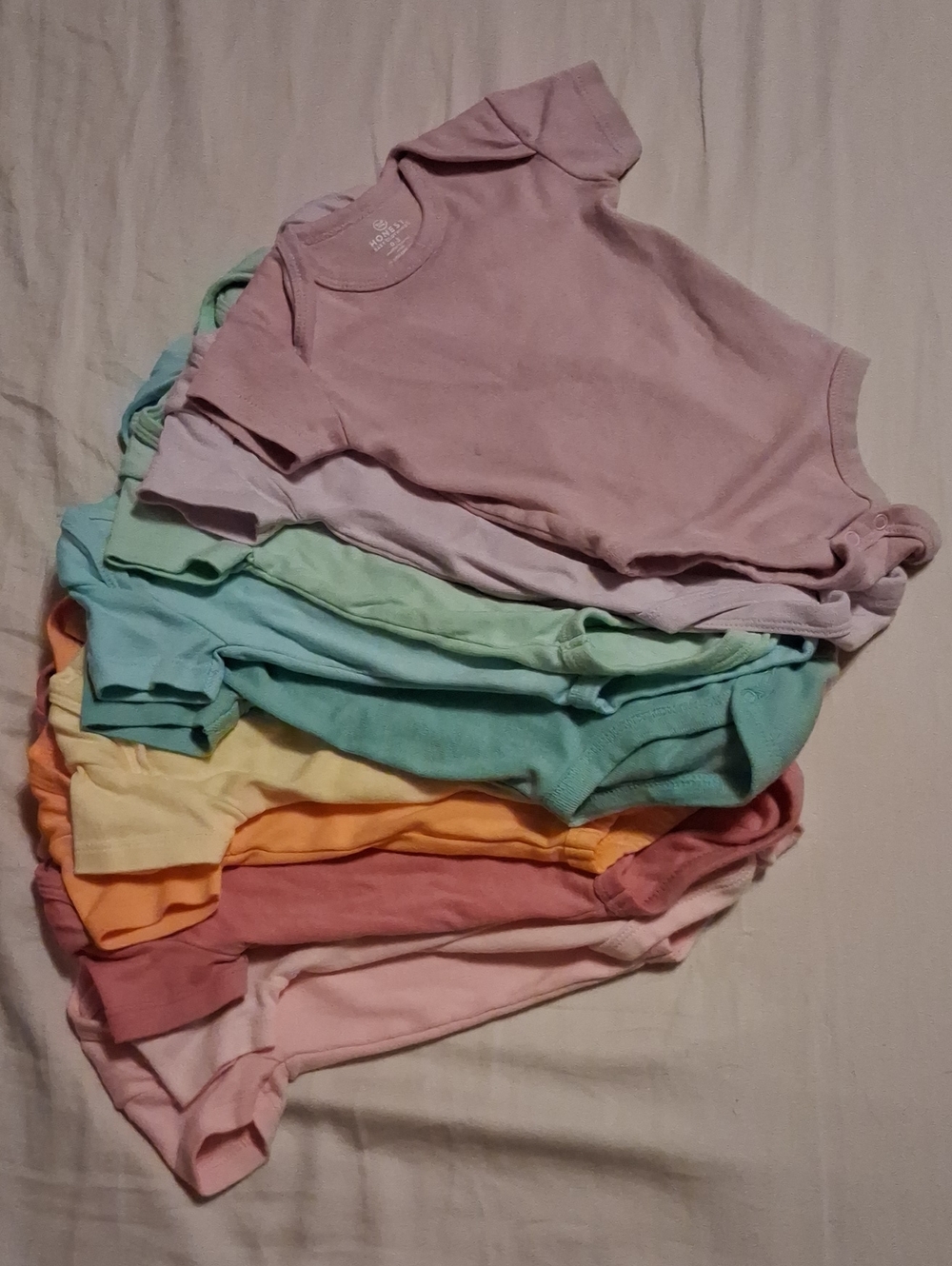 The Honest Company Pastel Multi-Color Short-Sleeve Baby Onesie Set